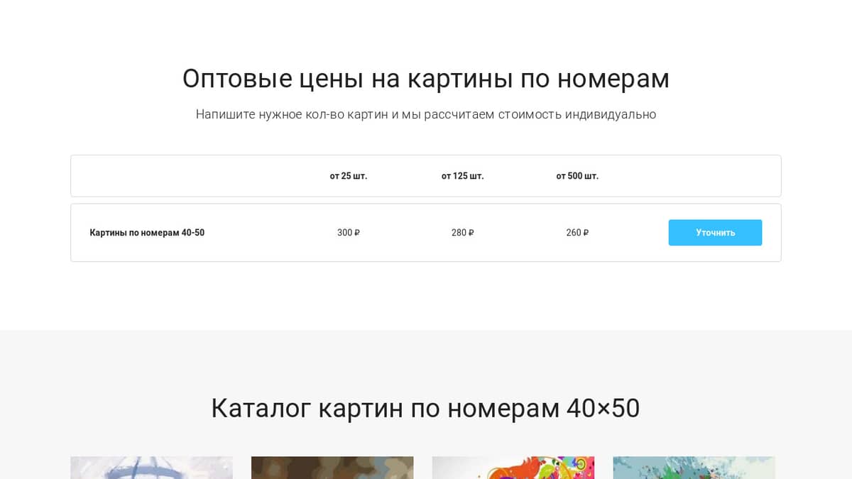 Каталог картин по номерам